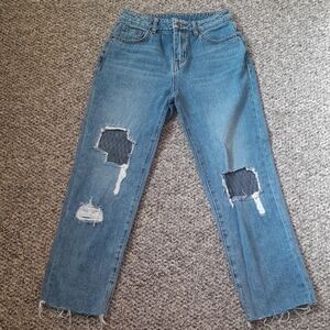 Distressed Blue Jeans